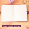 Heart Lock Journal Notebook with Key, Glitter Purple PU Leather