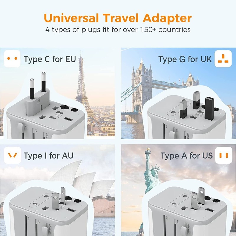 TESSAN Universal Travel Adapter International Plug Adaptor with 2 USB