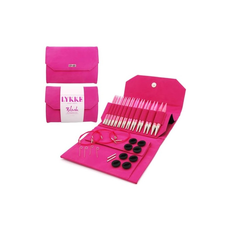 Lykke 5" Blush Fuchsia Fabric Pouch Interchangeable Gift Set