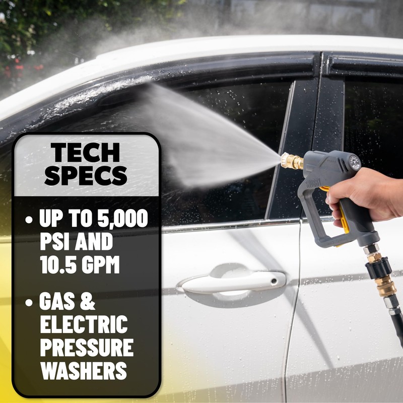 Chemical Guys EQP402 Snubby Pressure Washer Gun, Foam Cannon Attachment,