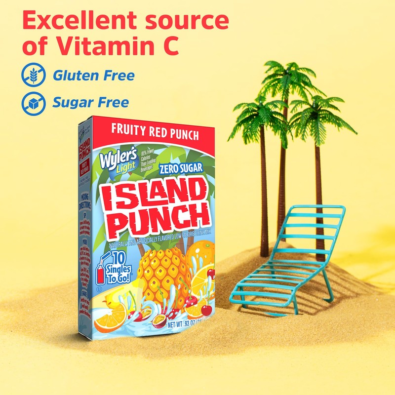 Wyler's Light Island Punch Singles To Go, Water Drink Mix,