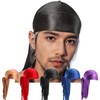 Samidy 5 Pieces Breathable Bandana Hat Silky Durag do doo