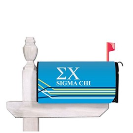 VictoryStore Outdoor Mailbox Cover - Sigma Chi, Design 2, Stripes, Magnetic Mailbox Cover