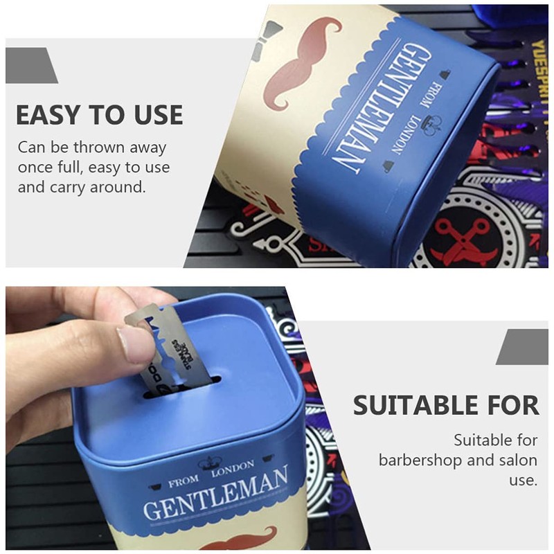 minkissy Blue Disposable Blades Case Safety Razor Blades Recycling Box