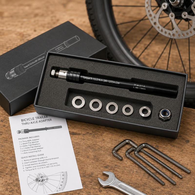 12mm Bicycle Trailer Thru Axle Adapter – M12×1.0 / 1.5