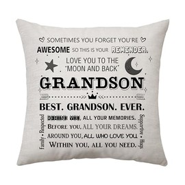 Aconesong Grandson Reminder Gifts Grandson Cushion Cover Cushion Case Throw Pillow Cover Gift for Grandson Idea Birthday Gifts Inspirational Decoration 45 x 45 cm (Grandson)