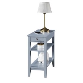 Convenience Concepts American Heritage Three Tier End Table With Drawer in Gray Wood Finish