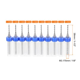 sourcing map 2 Set (20pcs) PCB Drill Bit Set 1/8" Shank 1.1mm Tungsten Carbide Micro Twist Drill Bits Tools for Print Circuit Board Jewelry Plastic Wood Soft Metal
