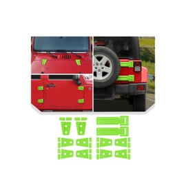 JeCar 12PCS Green Full Set Door Hinge Cover Trim Kit Fit for 2007-2018Jeep Wrangler JK JKU Door Hinge Covers & Hood Hinge Covers & Tailgate Hinge Covers