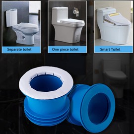 Fdit Toilet Sealing Ring, Thick Rubber Sealing Bowl, Odour Resistant, Leak-Proof, Wax-Free, Fits Any Drain, Easy Installation (Blue)