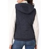 BGSD Women Quilted Hooded Vest Navy X-Large