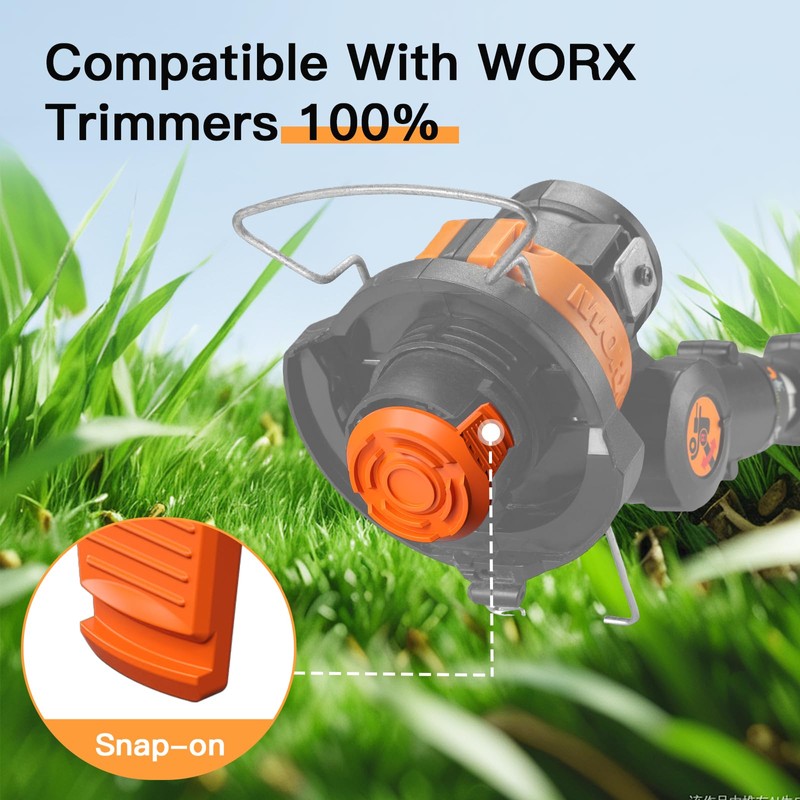 3 Pack Trimmer Replacement Spool Cap Cover for Worx,Compatible for