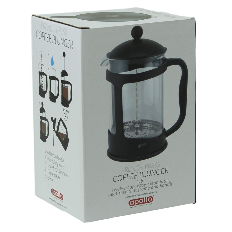 French Press 12 Cup Coffee Plunger - 1500ml Capacity -