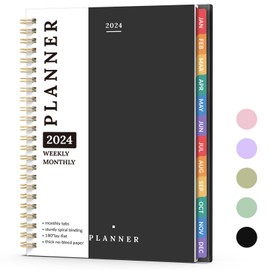 Forvencer Academic Planner 2024-2025, Weekly & Monthly Planner (July 2024 - June 2025), 6" x 8.3", Calendar Planner with Tabs, Agenda Book School Planner for Student Teacher, Flexible Cover, Black