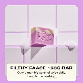 Faace Filthy Face & Body Bar As Seen On Dragons Den - Daily Multi-Tasker for All Skin Types - Cleans, Freshens, Softens and Smoothes - Made in UK - Vegan & Organic Skincare