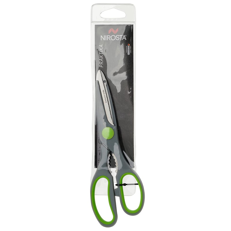 Nirosta 48133 Superschere mit Öffner Praktika 21cm in grau/grün/silber, Klinge: