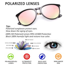 FEISEDY Polarized Sunglasses Women Men Vintage Round Classic Mirrored Sun Glasses B2571