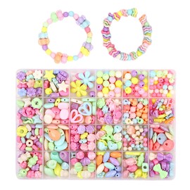 AYNKH 24Pcs Types Beads Jewellery Bracelet Making Kits, Friendship Bracelet Necklace Headband Jewellery Toy, Jewellery Making and Beadwork Kits DIY Arts Crafts Gift for Kids