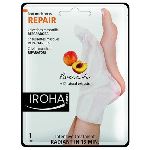 Iroha Fußsöckchenmaske - Peach Socks - Reparing, 2er Pack (2 x 2 Stück)