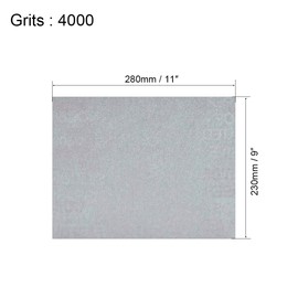 sourcing map 5pcs 4000 Grits Wet Dry Waterproof Sandpaper Assortment 9-inch X 11-inch Abrasive Paper Sheets for Wood Furniture Metal Polishing