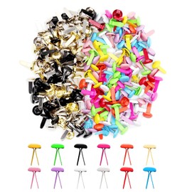 Benvo 300Pcs Mini Brads Small Round Brass Metal Paper Fasteners 12 Colors Random MixedPastel Brads for Scrapbooking Art DIY Craft Paper Project(8x13mm)