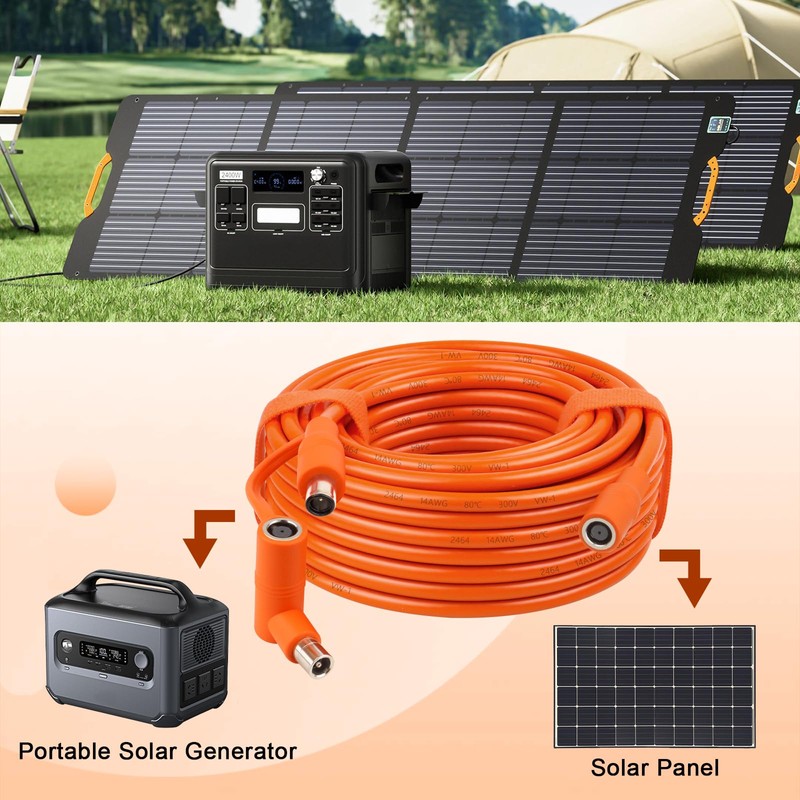 MOOKEERF 14AWG DC 8mm Extension Cable for Solar Panel 50FT,DC7909