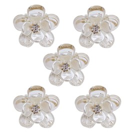 10 Pcs Clear Acrylic Flower Shaped Rhinestone Hair Claw Clips Small Jaw Clamp Hair Accessories for Girls Women