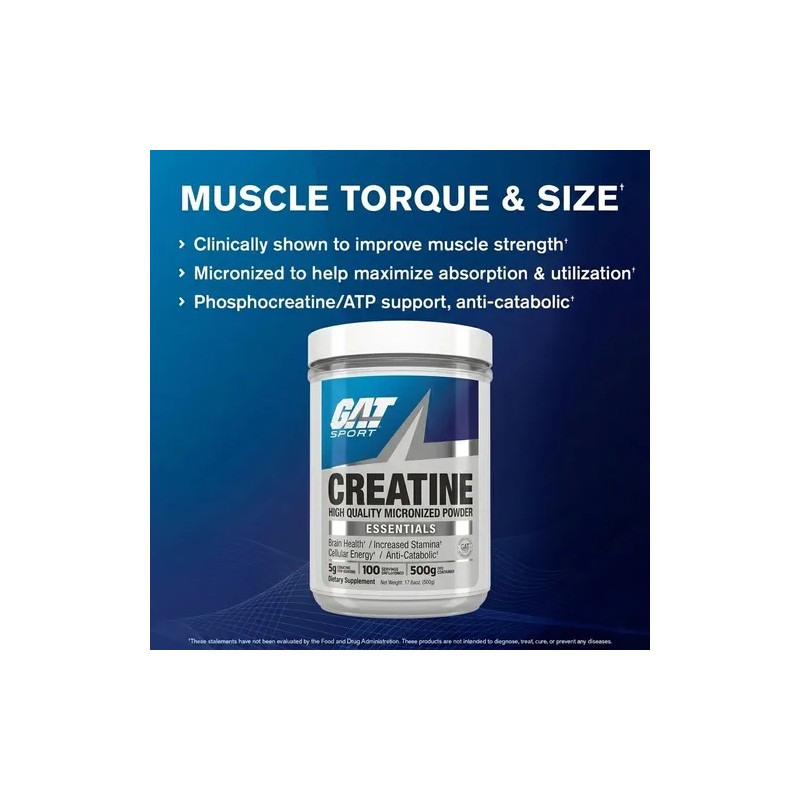 Creatina Gat Sport 500g Monohidratada - 100 Servicios