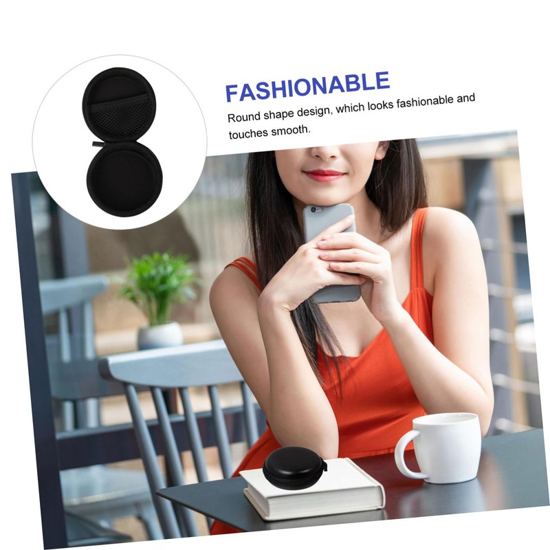 DOITOOL Headphone Case Earphone Storage Bag Round Shape Metal Zipper