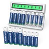 Deleepow NiMH AA Rechargeable Batteries 8 Pack 3300mAh 1.2V AA