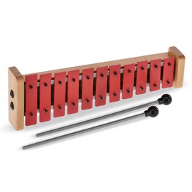 BSX GH11 GH11R Glockenspiele (11 Platten, Tonumfang c''-f''') mit Tasche und Schlägelhalter rot, 847005