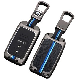 OTMIK Funda para llave de coche de aleación de zinc compatible con Honda Accord Civic City Crider CRV XRV Jade con botones de silicona fluorescente (color mate 3 botones C)