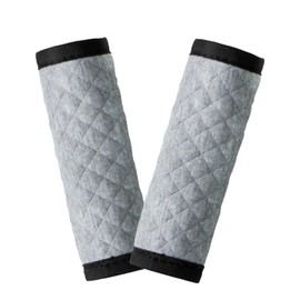 2 Pack Car Seat Belt Covers for Baby Kids, Soft Reversible Car Seat Shoulder Strap Pads, Seatbelt Cushion, Seat Neck Strap Covers for Stroller, Carrier, Pushchair - Gray