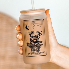 Dog Tarot Card Tumblers, dog mom tumbler,:_Brussels Griffon