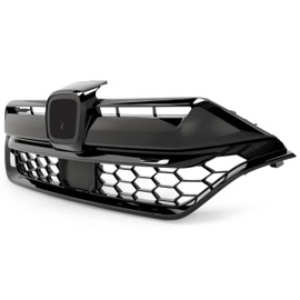 KUAFU Front Bumper Upper Grill Grille Compatible with 2020-2022 Honda CRV CR-V 71121TLAA60 08F21-TLA-100B Honeycomb Mesh Front Air Intake Grill Black