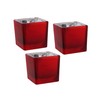 Red Square Tealight Candle Holder - Set of 3