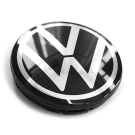 Volkswagen 571601171FOD Hub Cap (1 Piece) Wheel Hub Cover Black / Chrome *** Only for Original VW Aluminium Rims ***