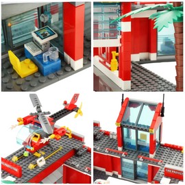 General Jim's Toys Fire Station Multi Emergency Vehicle Building Blocks Toy Bricks Set