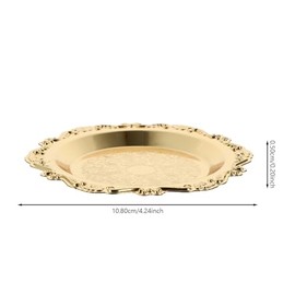 Homoyoyo Portavelas Decorativo de Hierro Dorado, Plato Candelero Vintage para Velas de Pilar, Base Metálica Elegante para Centro de Mesa, Boda y Eventos