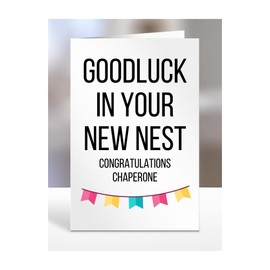New Home Card For Chaperone, House Warming Gifts, Moving In, House Gifts for Women, Men, Goodluck in your new nest, Congratulations, Presents, him, her, A5-186_49