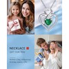 Sterling Silver May Birthstone Necklace for Women Heart Pendant Necklace