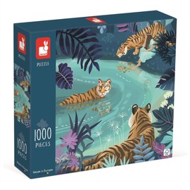 Janod, Jigsaw Puzzle 1000 Pieces Tiger in Moonlight from 9 Years J02511