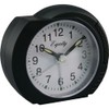 Equity 27001 Black Quartz Analog Alarm Clock with Ascending Alarm