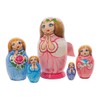 Golden Cockerel Perfect Angel Matryoshka 5pc./6" Angel with Wings Nesting