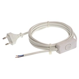 as - Schwabe 70631 European style cord H03VVH2-F 2 x 0,75, 3 m, white