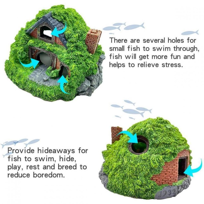 GOFYLIN Fish Tank Decorations kit, Aquarium Decor Hobbit House x