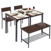 DlandHome 4 Person Dining Table Set, Dining Table with 2
