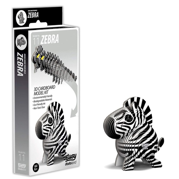 EUGY 3D Zebra Model, Craft Kit, Multi-Colour