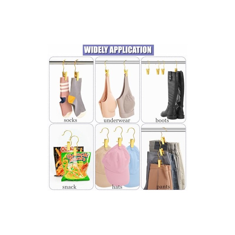 Amber Home Amber Home 24 Pack Gold Boot Clips for