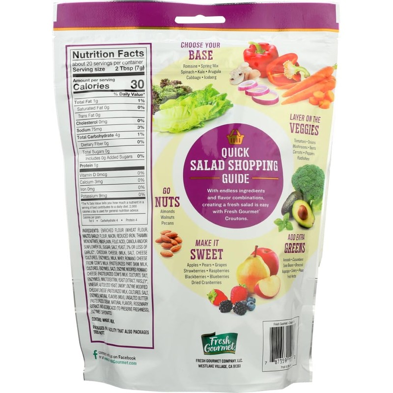 Fresh gourmet Premium Croutons, 5-Ounce Pack of THREE (3) (Cheese